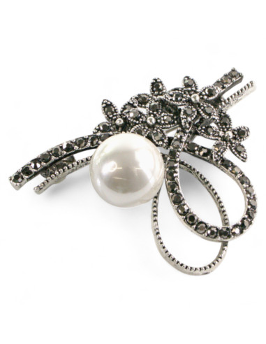 BROSZKA BROSZA ZAWIJAS Z PERŁĄ PERŁA STARE...