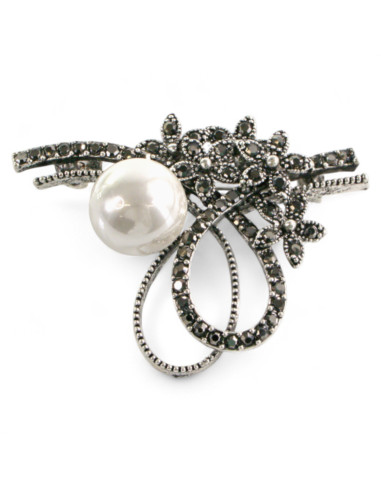 BROSZKA BROSZA ZAWIJAS Z PERŁĄ PERŁA STARE...