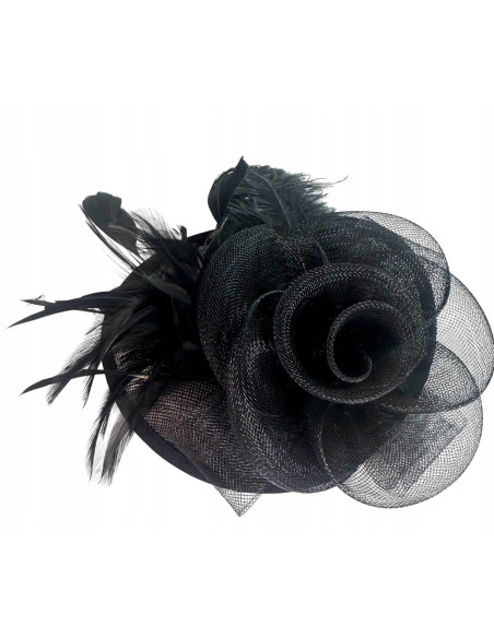 STROIK na GŁOWĘ Z OZDOBĄ TOCZEK FASCYNATOR Z PIÓRAMI Lolita AKCESORIA