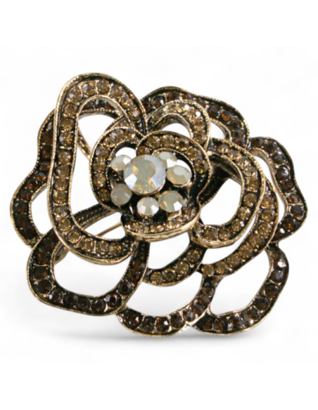 BROSZKA BROSZA AŻUROWA RÓŻA VINTAGE KOLOROWA LOLITA AKCESORIA