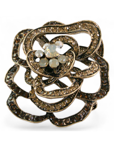 BROSZKA BROSZA AŻUROWA RÓŻA VINTAGE KOLOROWA...