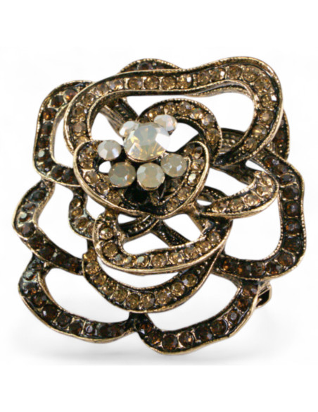 BROSZKA BROSZA AŻUROWA RÓŻA VINTAGE KOLOROWA LOLITA AKCESORIA