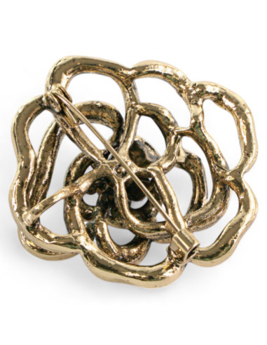 BROSZKA BROSZA AŻUROWA RÓŻA VINTAGE KOLOROWA...