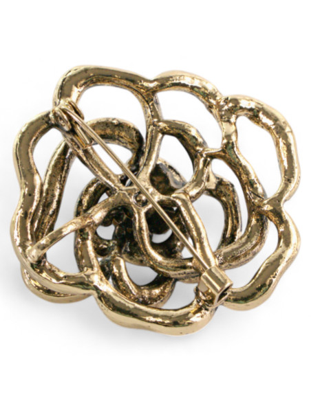 BROSZKA BROSZA AŻUROWA RÓŻA VINTAGE KOLOROWA LOLITA AKCESORIA