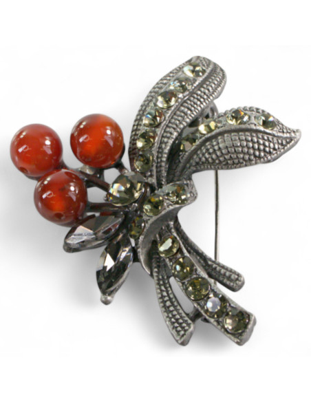 BROSZKA BROSZA WIĄZANKA BUKIET CZERWONY  LOLITA AKCESORIA