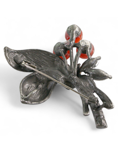 BROSZKA BROSZA WIĄZANKA BUKIET CZERWONY  LOLITA AKCESORIA