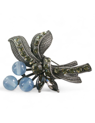 BROSZKA BROSZA WIĄZANKA BUKIET NIEBIESKI...