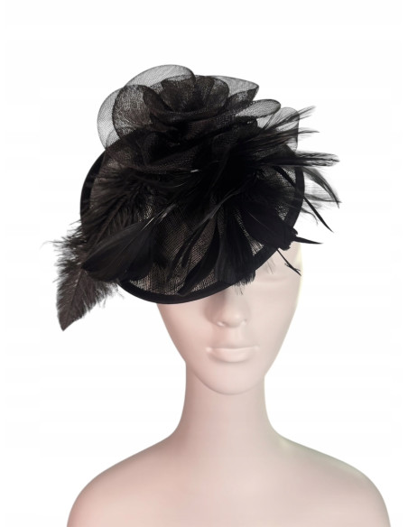 STROIK na GŁOWĘ Z OZDOBĄ TOCZEK FASCYNATOR Z PIÓRAMI Lolita AKCESORIA