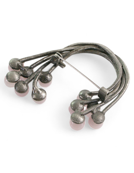 BROSZKA BROSZA ZAWIJAS z RÓŻOWĄ JARZĘBINĄ  LOLITA AKCESORIA