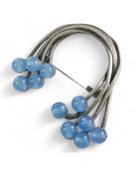 BROSZKA BROSZA ZAWIJAS Z NIEBIESKĄ JARZĘBINĄ  LOLITA AKCESORIA