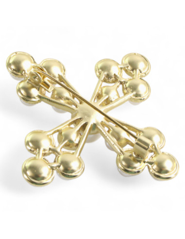 BROSZKA BROSZA KRZYŻ KAWALERSKI Z PERŁAMI...