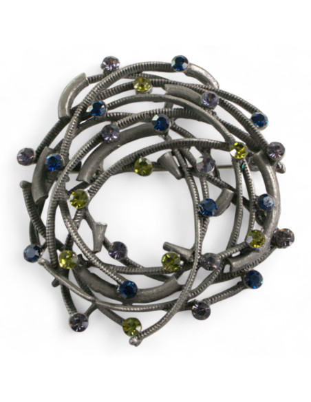 BROSZKA BROSZA GNIAZDO Z ZIELONYMI CYRKONIAMI LOLITA AKCESORIA