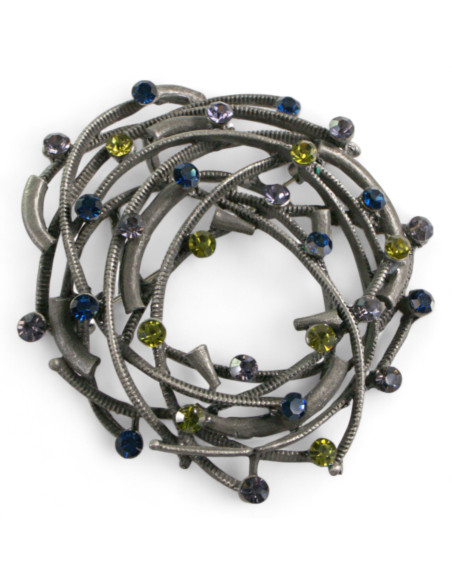 BROSZKA BROSZA GNIAZDO Z ZIELONYMI CYRKONIAMI LOLITA AKCESORIA