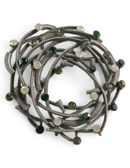 BROSZKA BROSZA GNIAZDO Z ZIELONYMI CYRKONIAMI LOLITA AKCESORIA