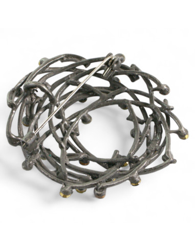 BROSZKA BROSZA GNIAZDO Z FIOLETOWYMI CYRKONIAMI...