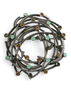 BROSZKA BROSZA GNIAZDO Z SELEDYNOWYMI CYRKONIAMI LOLITA...