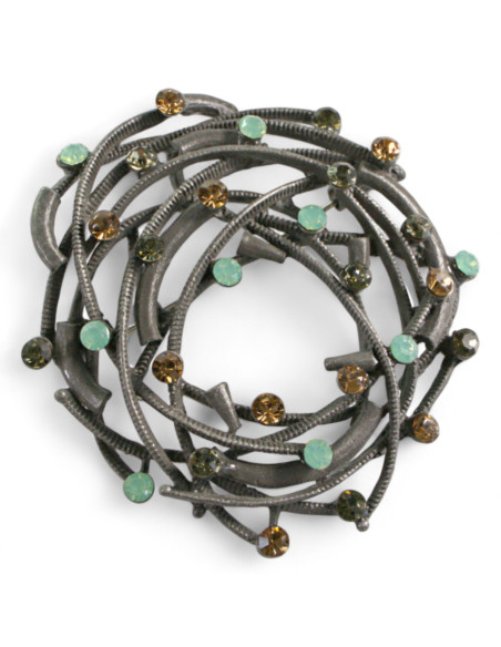 BROSZKA BROSZA GNIAZDO Z SELEDYNOWYMI CYRKONIAMI LOLITA AKCESORIA