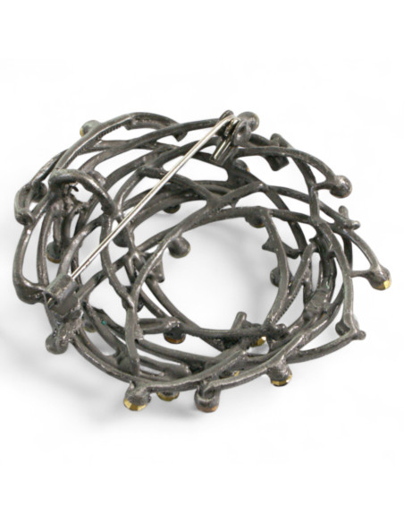 BROSZKA BROSZA GNIAZDO Z SELEDYNOWYMI CYRKONIAMI LOLITA AKCESORIA