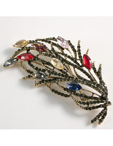 BROSZKA BROSZA WIĄZANKA GAŁĄZKA  CYRKONIAMI...