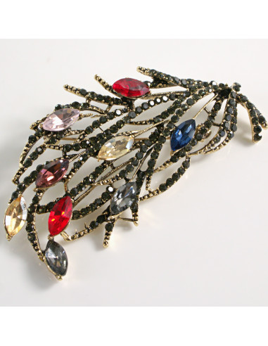 BROSZKA BROSZA WIĄZANKA GAŁĄZKA  CYRKONIAMI...