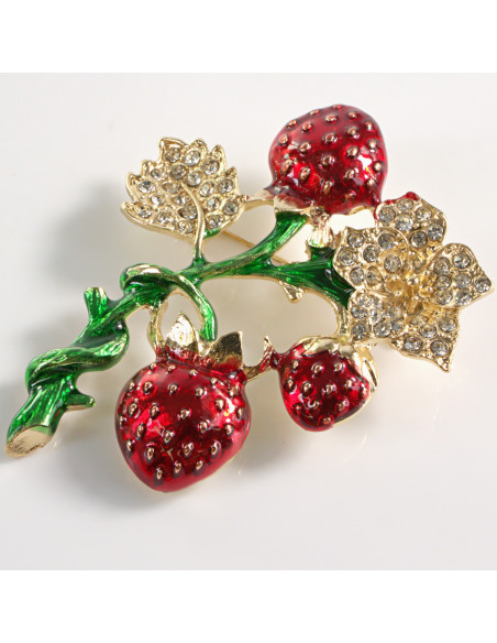 BROSZKA BROSZA EMALIOWANA TRUSKAWKI TRUSKAWKA   LOLITA AKCESORIA