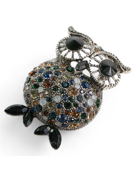 Broszka Brosza SOWA Z KAMIENIAMI Lolita Accessories Przypinka Ozdobna