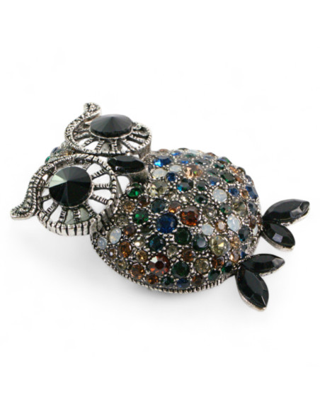 Broszka Brosza SOWA Z KAMIENIAMI Lolita Accessories Przypinka Ozdobna