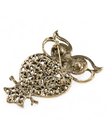 Broszka Brosza SOWA Z KAMIENIAMI Lolita Accessories Przypinka Ozdobna