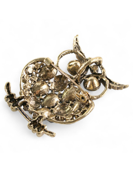 Broszka Brosza SOWA Z KAMIENIAMI Lolita Accessories Przypinka Ozdobna