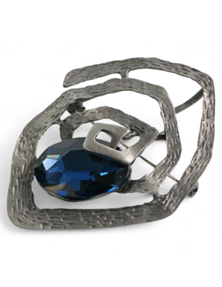 Broszka Brosza "Ostryga" niebieski Kamień Lolita Accessories