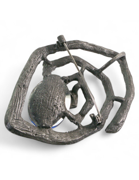 Broszka Brosza "Ostryga" niebieski Kamień Lolita Accessories