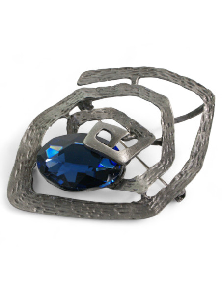 Broszka Brosza "Ostryga" niebieski Kamień Lolita Accessories