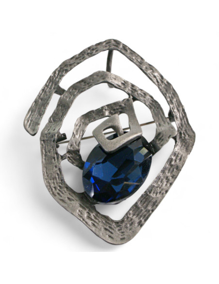 Broszka Brosza "Ostryga" niebieski Kamień Lolita Accessories