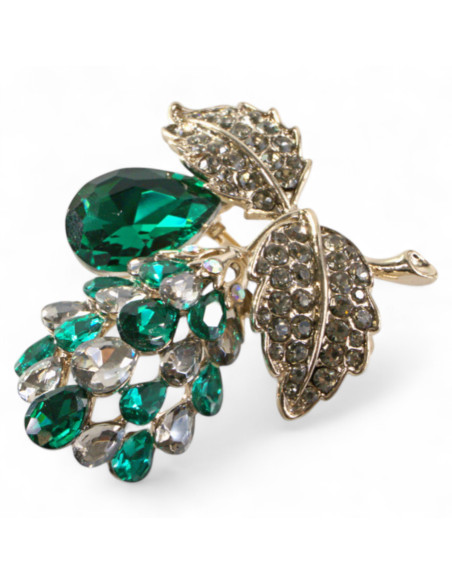 KLASYCZNA BROSZKA ZIELONE WINOGRONO  GAŁĄZKA  Lolita Accessories
