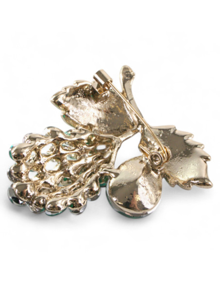 KLASYCZNA BROSZKA ZIELONE WINOGRONO  GAŁĄZKA  Lolita Accessories