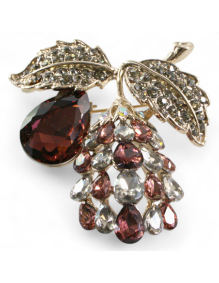 KLASYCZNA BROSZKA BROSZA  BORDOWE WINOGRONO GAŁĄZKA  Lolita Accessories