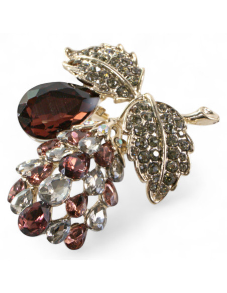 KLASYCZNA BROSZKA BROSZA  BORDOWE WINOGRONO GAŁĄZKA  Lolita Accessories