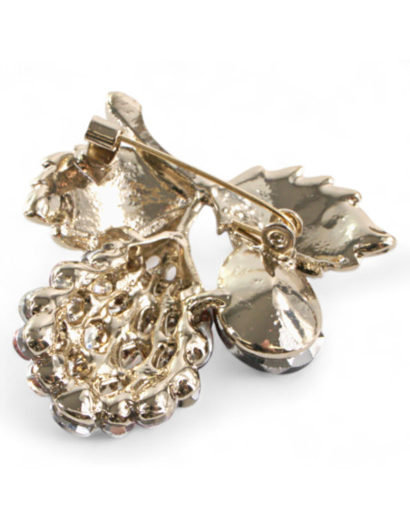 KLASYCZNA BROSZKA BROSZA  BORDOWE WINOGRONO GAŁĄZKA  Lolita Accessories