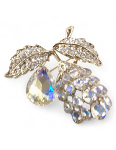 KLASYCZNA BROSZKA WINOGRONO GAŁĄZKA CRYSTAL AB Lolita...