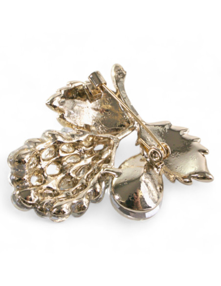 KLASYCZNA BROSZKA WINOGRONO GAŁĄZKA CRYSTAL AB Lolita Accessories