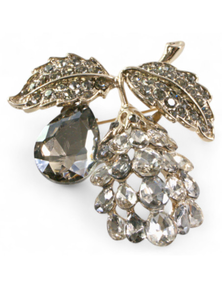 KLASYCZNA BROSZKA GRAFITOWE WINOGRONO  Lolita Accessories