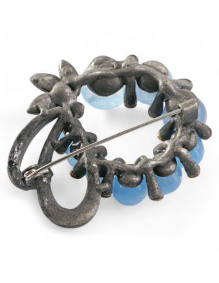 KLASYCZNA BROSZKA NIEBIESKI WIENIEC Z KOKARDĄ  Lolita Accessories