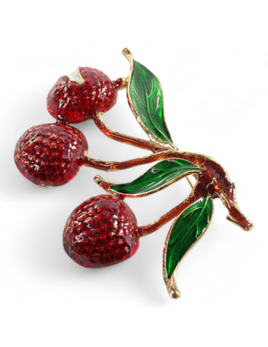 BROSZKA BROSZA EMALIOWANA WISNIE XL LOLITA...