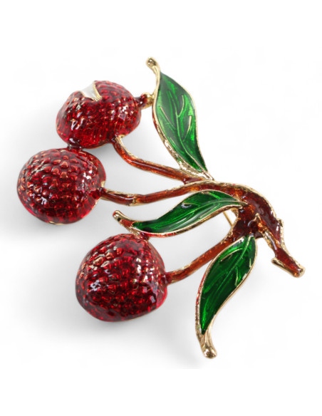 BROSZKA BROSZA EMALIOWANA WISNIE XL LOLITA AKCESORIA