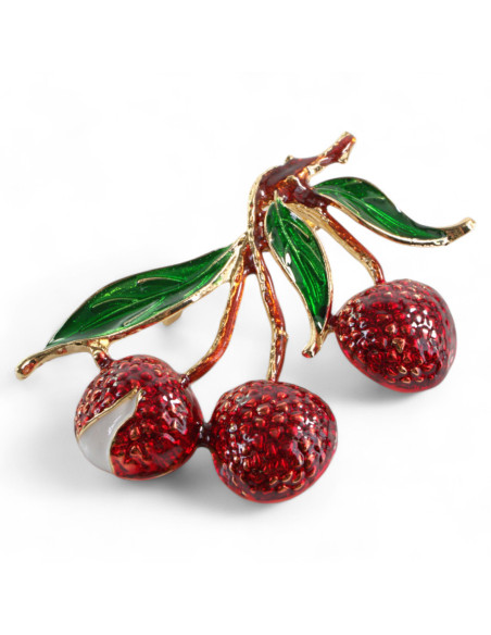 BROSZKA BROSZA EMALIOWANA WISNIE XL LOLITA AKCESORIA