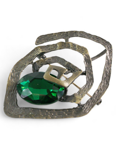 BROSZKA BROSZA PRZYPINKA "OSTRYGA" ZIELONY...