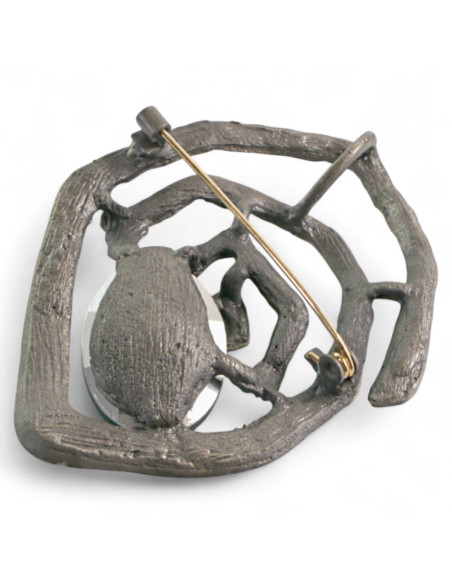 BROSZKA BROSZA PRZYPINKA "OSTRYGA" ZIELONY KAMIEŃ  LOLITA AKCESORIA