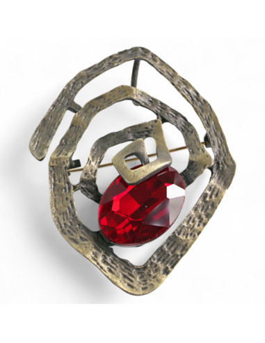 BROSZKA BROSZA PRZYPINKA "OSTRYGA" CZERWONY...