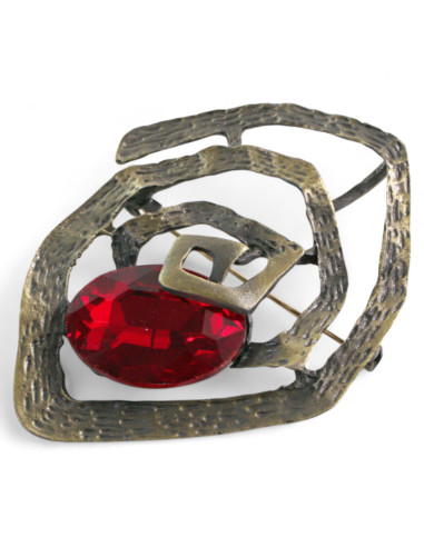 BROSZKA BROSZA PRZYPINKA "OSTRYGA" CZERWONY...