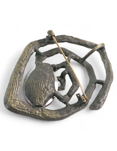 BROSZKA BROSZA PRZYPINKA "OSTRYGA" CZERWONY...